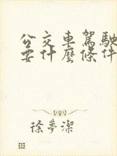 公交车驾驶证需要什么条件才能考