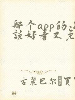 哪个app的小说好看又免费