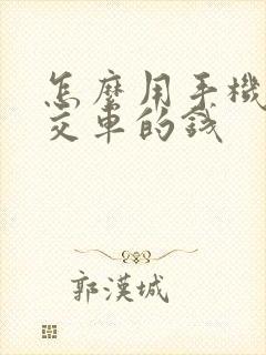 怎么用手机付公交车的钱 怎么用手机付公交车的钱