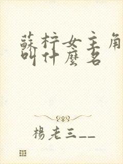 苏柠女主角小说叫什么名