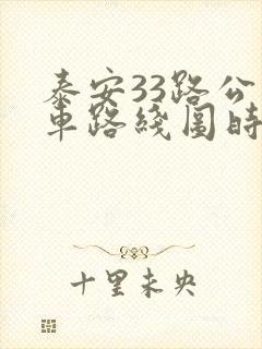 泰安33路公交车路线图时间表