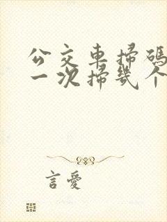 公交车扫码可以一次扫几个人吗