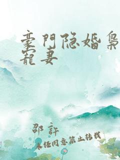 豪门隐婚枭爷娇宠妻