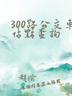300路公交车站点查询 300路公交车站点查询