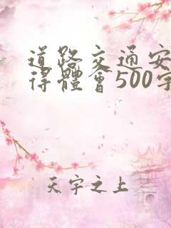 道路交通安全心得体会500字