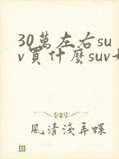 30万左右suv买什么suv好