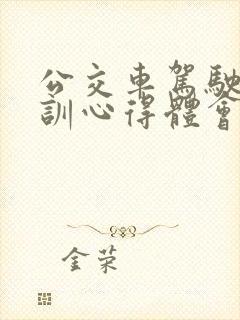 公交车驾驶员培训心得体会