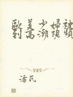 欧美少妇被我搞到高潮视频
