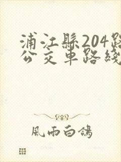 浦江县204路公交车路线