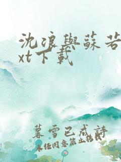 沈浪与苏若雪txt下载