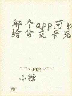 哪个app可以给公交卡充值