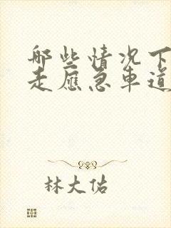 哪些情况下可以走应急车道