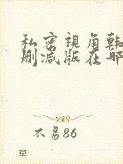 私密视角韩漫无删减版在哪看