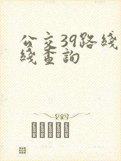 公交39路线路线查询 公交39路线路线查询