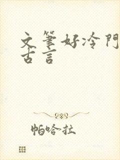 文笔好冷门虐心古言