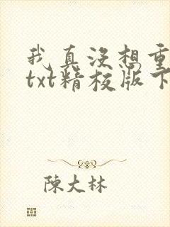 我真没想重生啊txt精校版下载