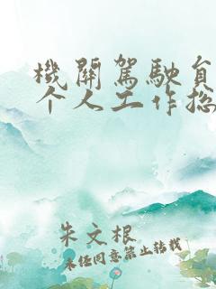 机关驾驶员年终个人工作总结 机关驾驶员年终个人工作总结