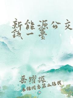 新能源公交多少钱一台