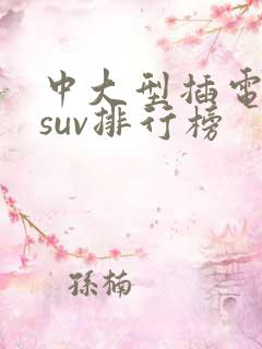 中大型插电混动suv排行榜