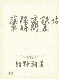 藤县高铁站公交车时间表