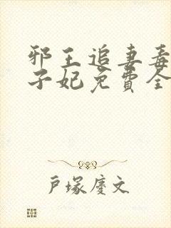 邪王追妻毒医世子妃免费全本阅读