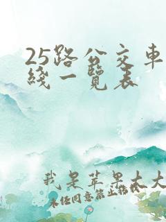 25路公交车路线一览表