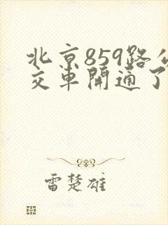 北京859路公交车开通了吗
