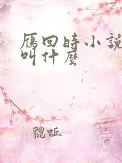雁回时小说原著叫什么