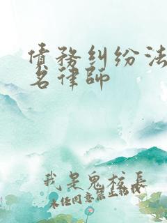 债务纠纷法律著名律师