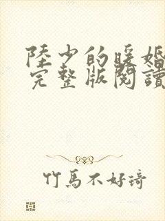 陆少的暖婚新妻完整版阅读