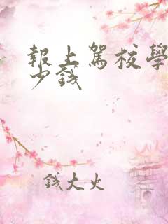 报上驾校学费多少钱