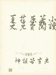 夏花原著小说全文免费阅读