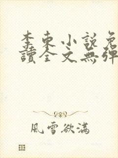 李东小说免费阅读全文无弹窗