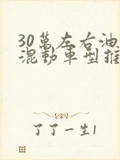 30万左右油电混动车型推荐