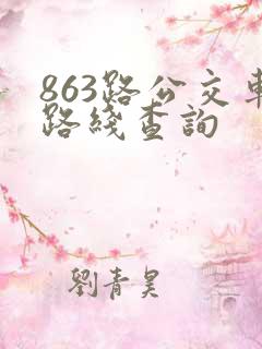 863路公交车路线查询