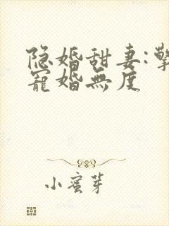 隐婚甜妻:擎爷宠婚无度 隐婚甜妻:擎爷宠婚无度