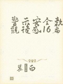 警示安全教育片观后感16篇