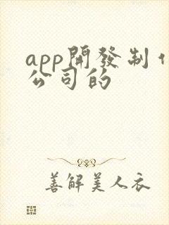 app开发制作公司的