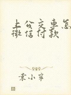 上公交车怎么用微信付款