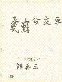 泰山公交车最晚几点
