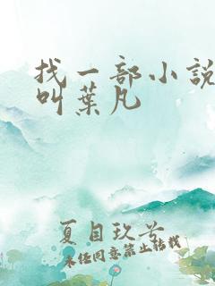 找一部小说主角叫叶凡