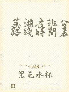 芜湖夜班公交车路线时间表