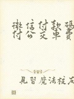 微信付款码可以付公交车费吗