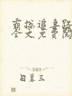 霸总追妻路漫漫全文免费阅读
