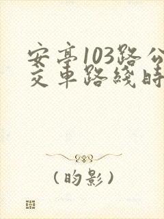 安亭103路公交车路线时间表