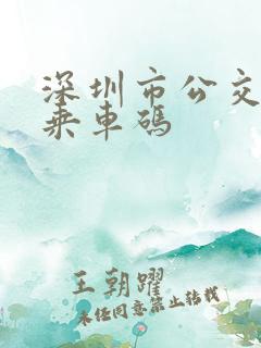深圳市公交地铁乘车码 深圳市公交地铁乘车码