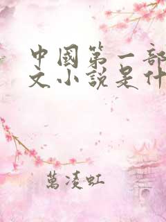 中国第一部白话文小说是什么