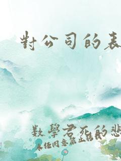 对公司的表扬信