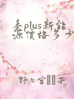 秦plus新能源价格多少