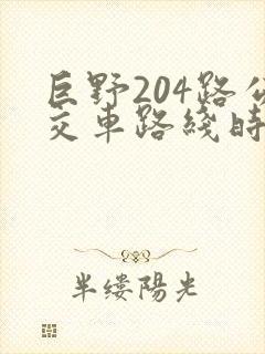 巨野204路公交车路线时间表